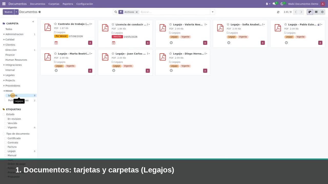 Waiki Documentos - demostración funcional